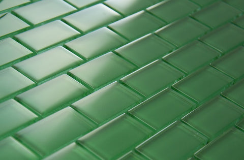 BRICK DIMENSIONS COLLECTION - Light Green Glass - 1x2"